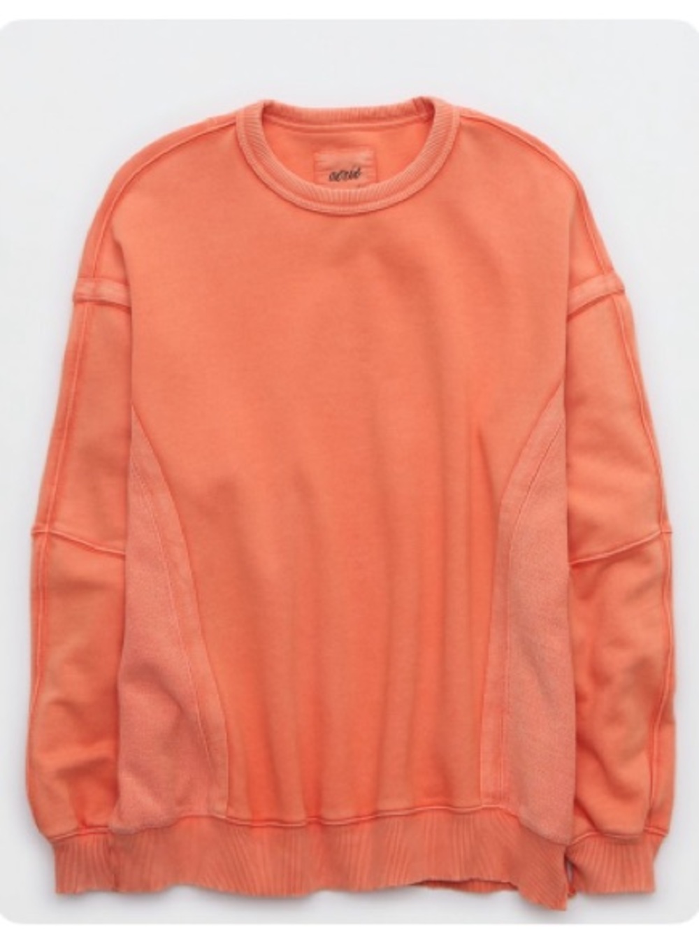 aerie Keep It Light Crew Sweatshirt - Mango Orange Size Large NWT